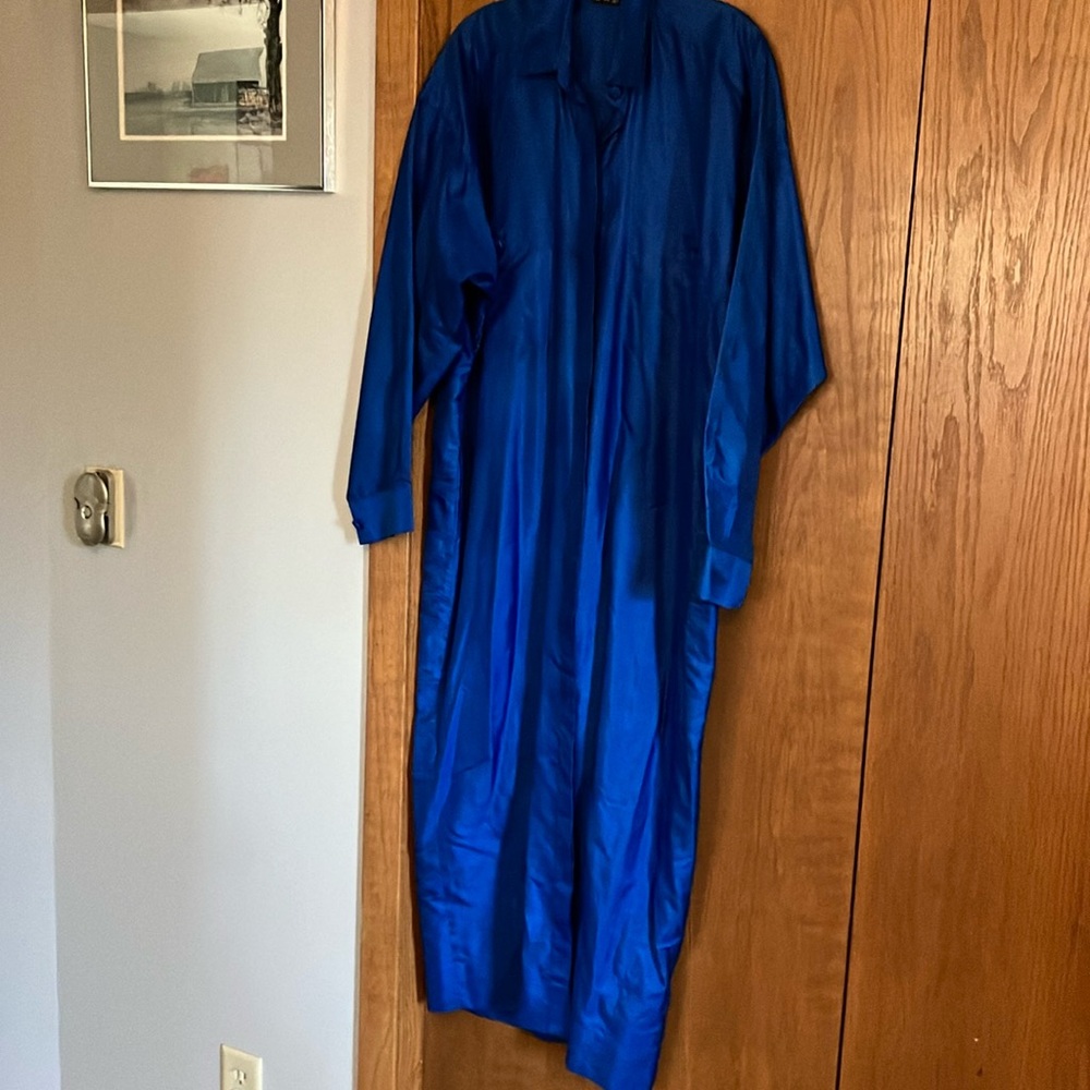 Gorgeous cobalt blue silk duster dress/jacket